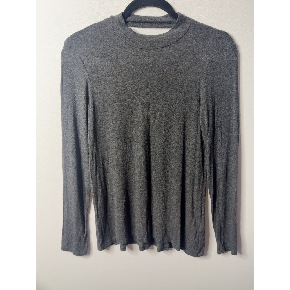 Mossimo Supply Co. Heather Gray Long-sleeve Choker Style V-shaped Back-cutout